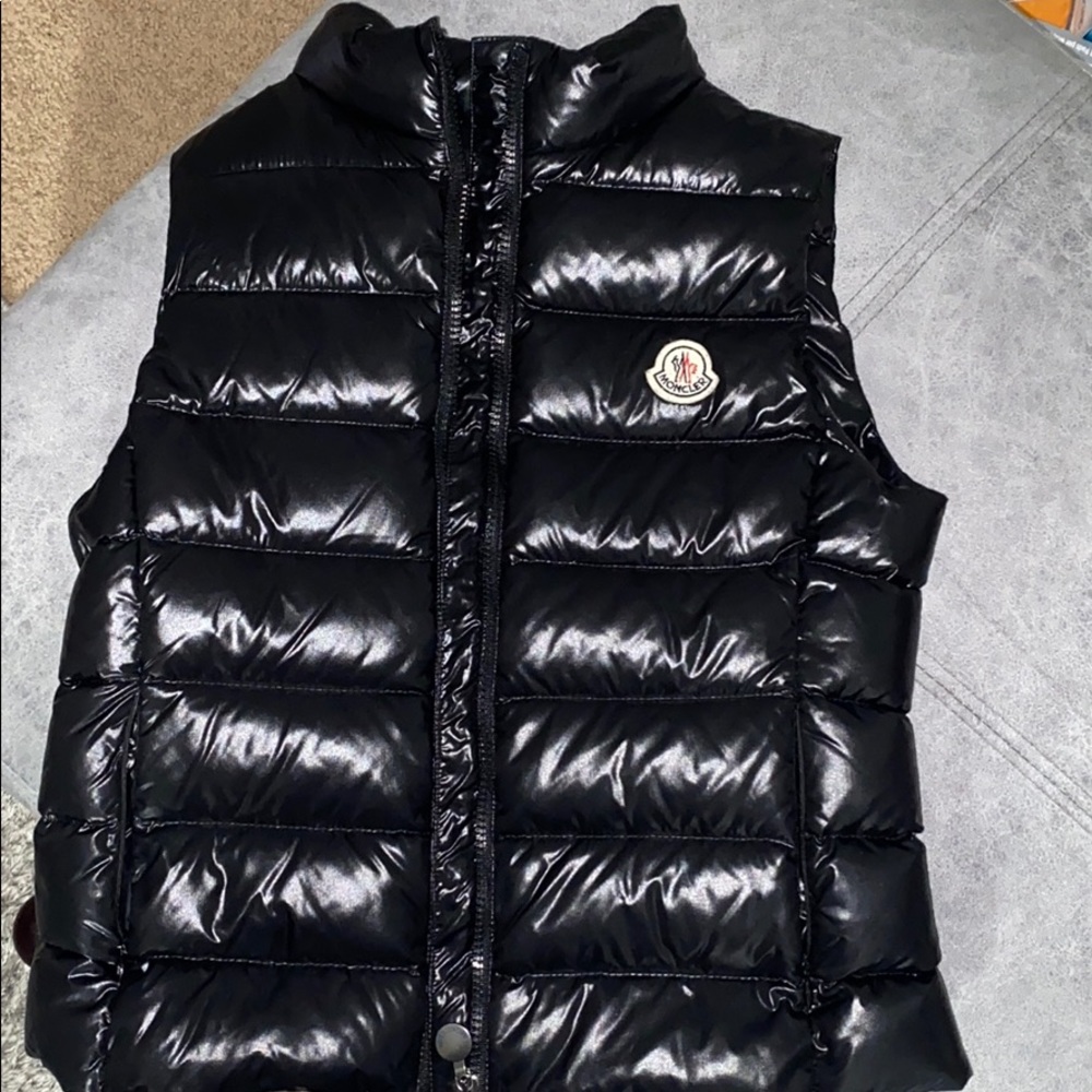 Moncler Black Quilted Puffer Vest for Kids